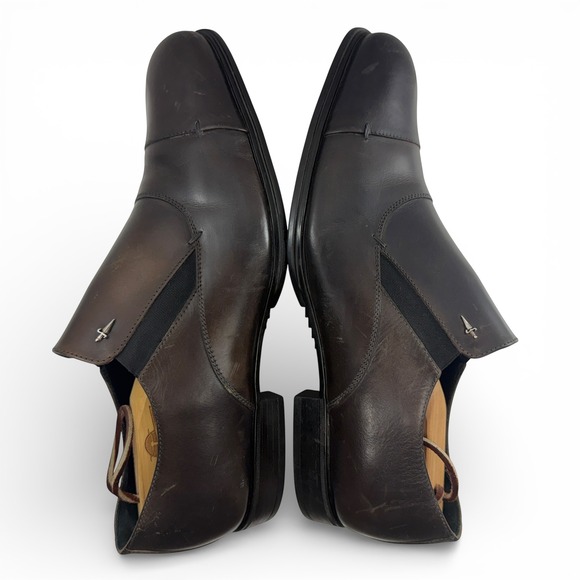 Cesare Paciotti Slip On Loafer Dress Shoes Men size US 10 Cap Toe Brown Leather - Picture 8 of 11
